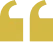A vibrant yellow background features stylized quotation marks in black